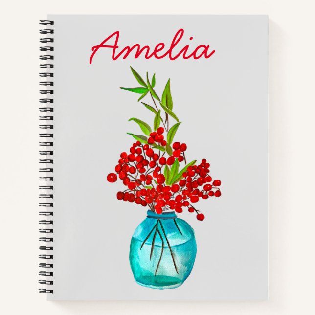 Cuaderno Arte acuático de las Berries Rojas (Anverso)