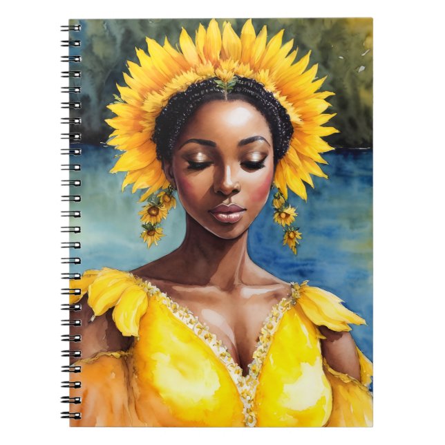 Cuaderno Arte acuático Oshun African Orisha (Frente)
