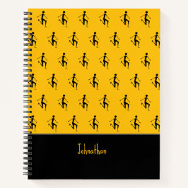 Cuaderno Arte africano, atleta de silueta, Naranja