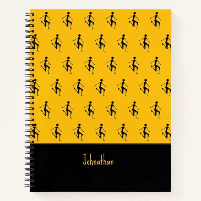 Cuaderno Arte africano, atleta de silueta, Naranja (Anverso)