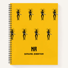 Cuaderno Arte africano, patrón guitarista de siluetas