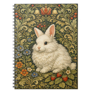 Cuaderno Arte antiguo conejo blanco nouveau
