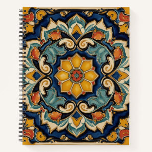 Cuaderno Arte Antiguo Deco Majólica Floral Artesanal Nouvea