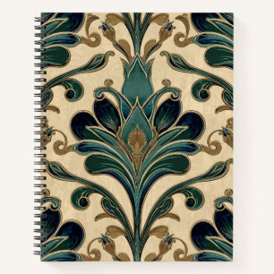 Cuaderno Arte Antiguo Deco Majólica Floral Artesanal Nouvea