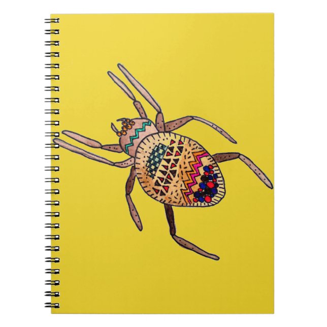 Cuaderno Arte arácnido de araña colorida (Frente)