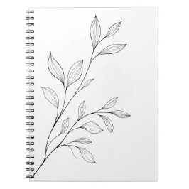 Cuaderno Arte botánico minimalista en línea negra