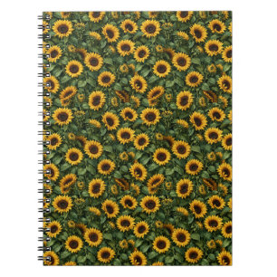 Cuaderno Arte botánico realista de girasol