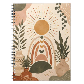 Cuaderno Arte botánico y sol boho