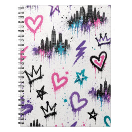 Cuaderno Arte callejero graffiti urbano silueta de la ciuda