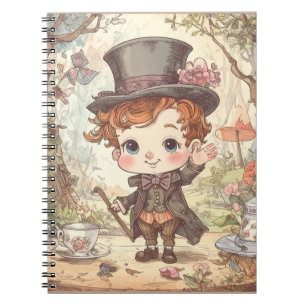 Cuaderno Arte caprichoso del sombrerero loco adorable del b