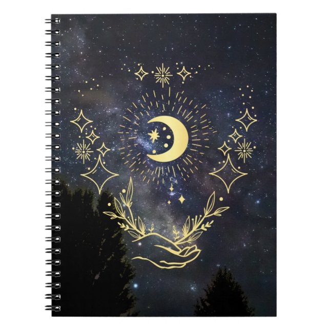 Cuaderno Arte celeste Luna y estrellas (Frente)