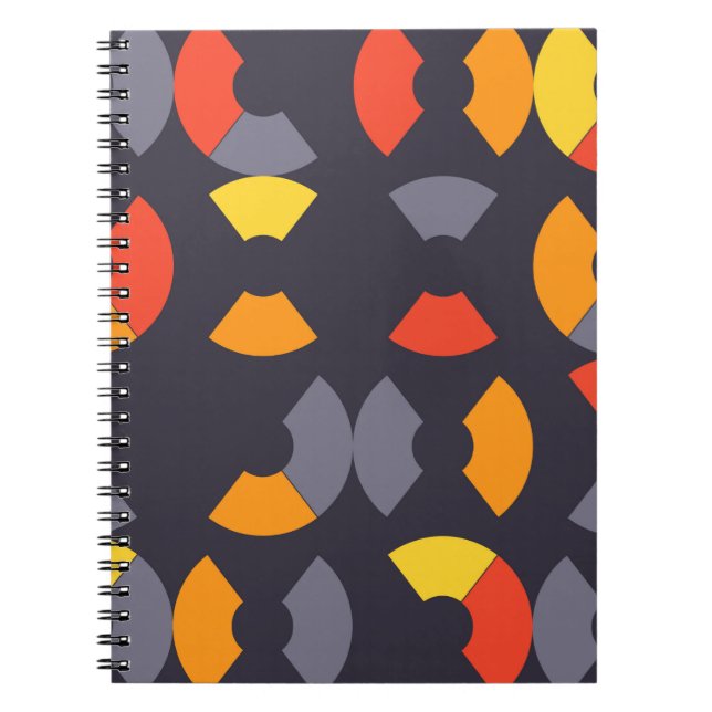 Cuaderno Arte circular colorido, fresco, moderno, moderno (Frente)