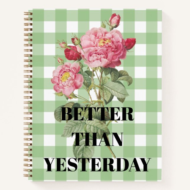 Cuaderno Arte clásico antiguo con estampado de tartán flora (Anverso)