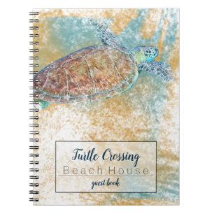 Cuaderno Arte costero de playa con tortuga marina