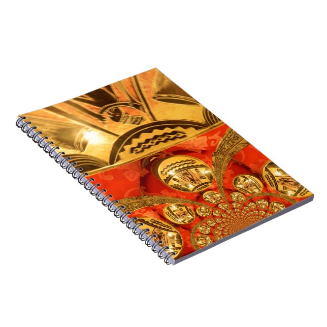 Cuaderno Arte Cultural Africano: Rico diseño rojo dorado (Lado Derecho)