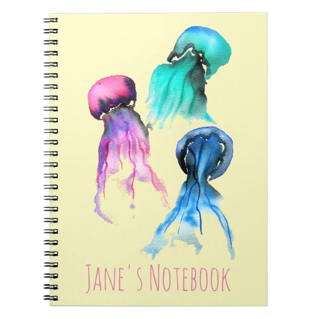 Cuaderno Arte cutáneo de medusas trio acuarela (Frente)