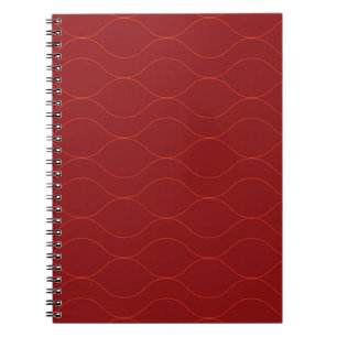 Cuaderno Arte de abstracción de onda fría, rojo, simple, el