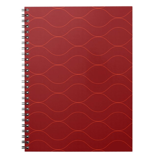 Cuaderno Arte de abstracción de onda fría, rojo, simple, el (Frente)