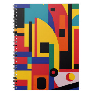 Cuaderno Arte de abstracción geométrica retro vibrante