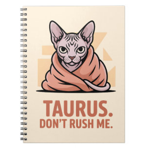 Cuaderno Arte de actitud zodiacal del gato Sphynx Tauro
