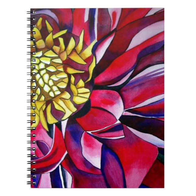 Cuaderno Arte de acuarela abstracto original con flores de  (Frente)