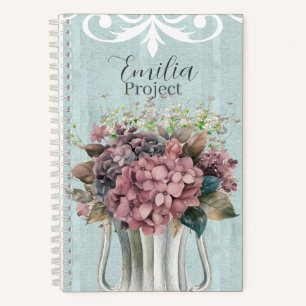 Cuaderno Arte de acuarela botánica retro elegante personali