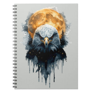 Cuaderno Arte de Acuarela de Águila Calva Majestuosa bajo l