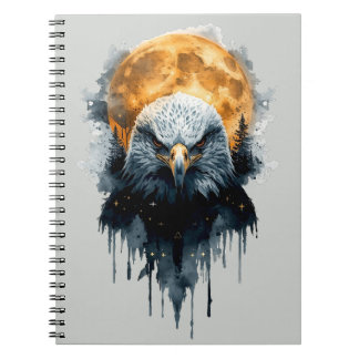 Cuaderno Arte de Acuarela de Águila Calva Majestuosa bajo l