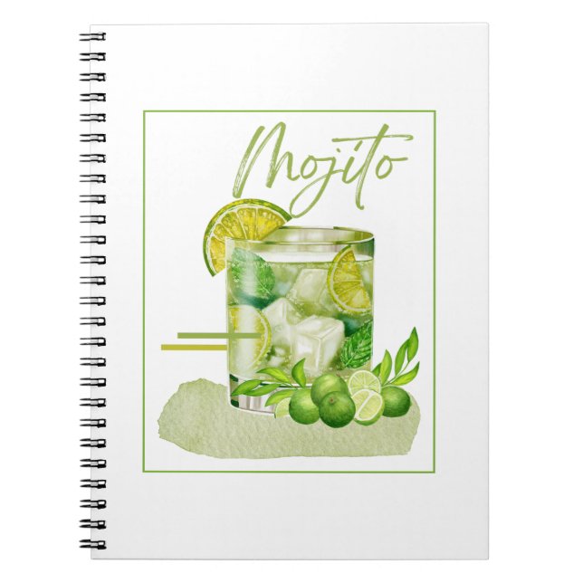 Cuaderno Arte de Acuarela de Cóctel Mojito (Frente)