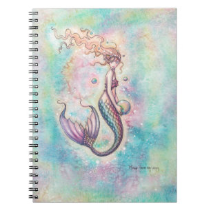 Cuaderno Arte de Acuarela de Fantasía de Sirena Arcoíris