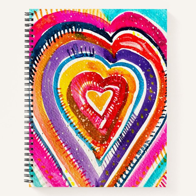 Cuaderno Arte de acuarela de Heart Boho (Anverso)