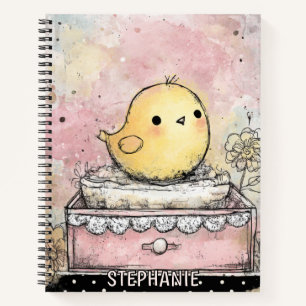 Cuaderno Arte de Acuarela Floral de Pollito Caprichoso