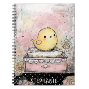 Cuaderno Arte de Acuarela Floral de Pollito Caprichoso