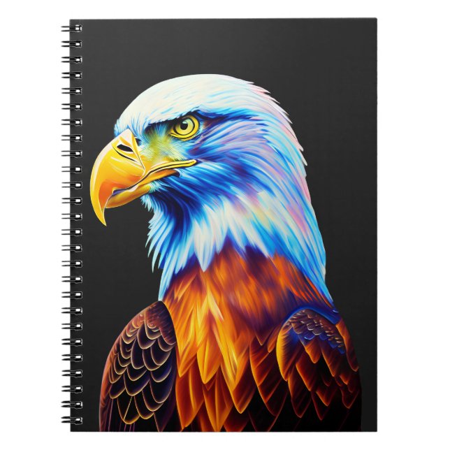 Cuaderno Arte de águila calva colorido (Frente)