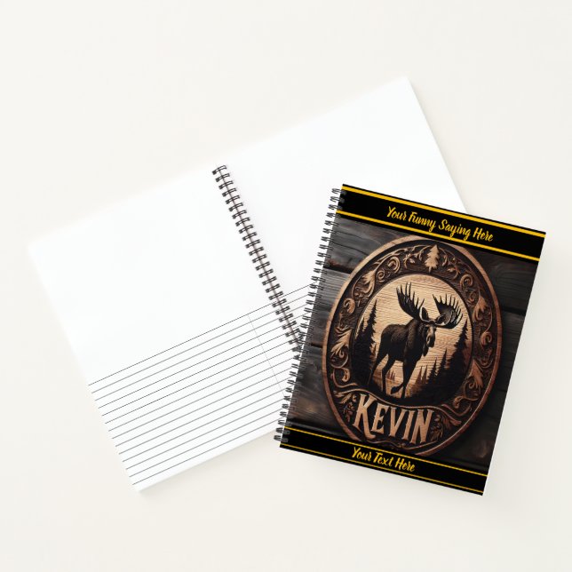 Cuaderno Arte de alce en placa de madera oscura (Interior)