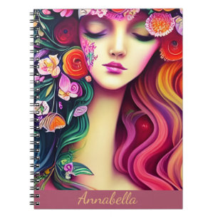 Cuaderno Arte de ángel floral gitano de moda