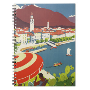 Cuaderno Arte de anuncio de viaje vintage Suiza