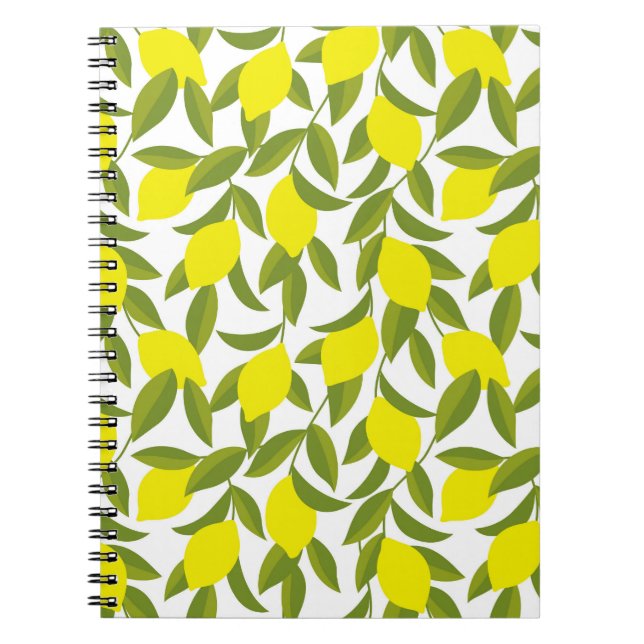 Cuaderno Arte de árbol de limón: patrón sin foco de cítrico (Frente)