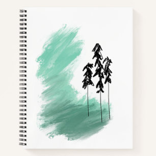 Cuaderno arte de árbol verde escandinavo simple moderno men
