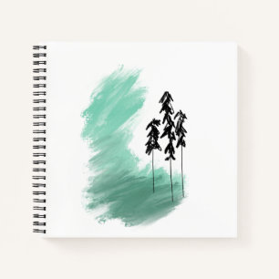 Cuaderno arte de árbol verde escandinavo simple moderno men