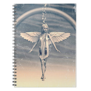 Cuaderno Arte de arcoíris del ángel de la guarda vintage
