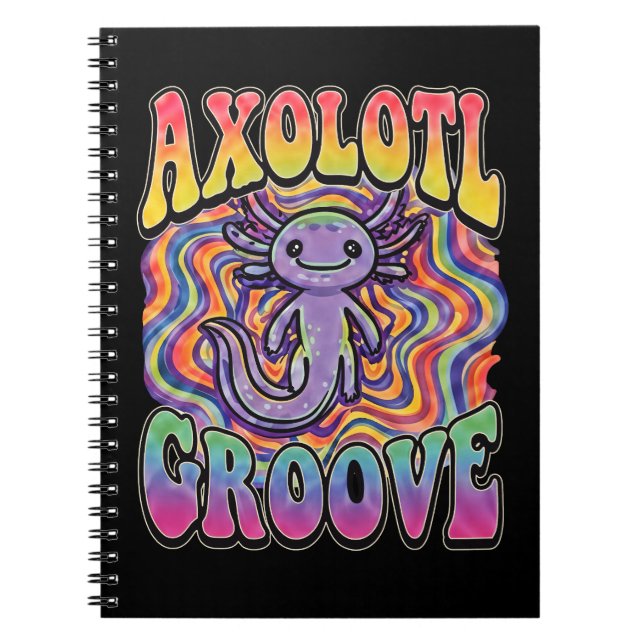 Cuaderno Arte de arcoíris retro de los 70 hippie groovy lin (Frente)