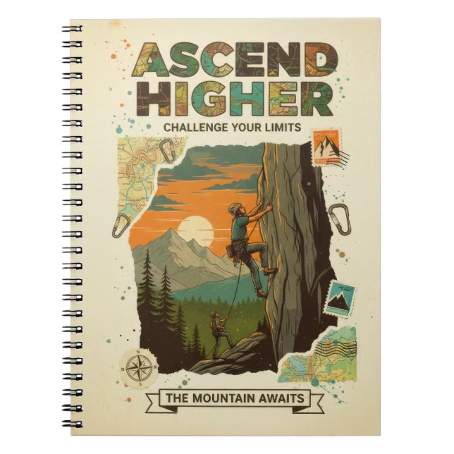 Cuaderno Arte de aventura de escalada de montaña más alta (Frente)