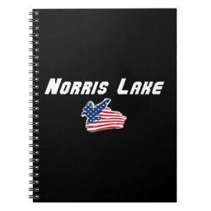 Cuaderno Arte de bandera de águila americana del lago Norri