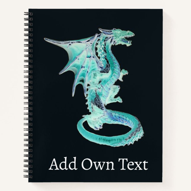 Cuaderno Arte de Bestia Mítica Dragón Celestial Azul Celest (Anverso)