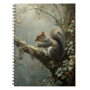 Cuaderno Arte de bifurcación de roble de ardilla de bosque 