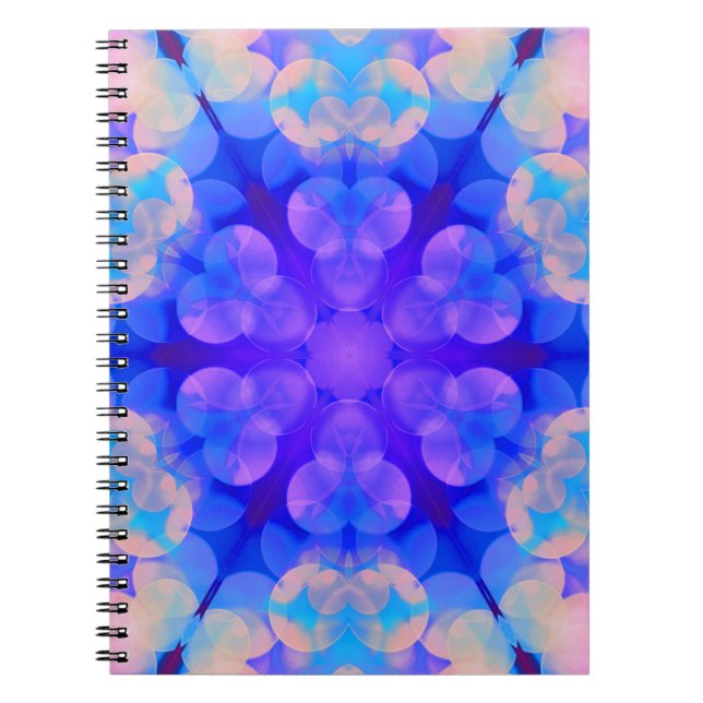Cuaderno Arte de burbujas en forma de gradiente azul y rosa (Frente)