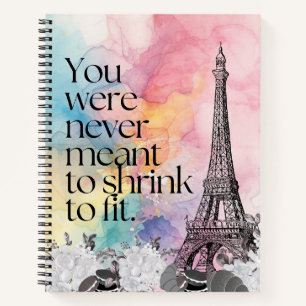 Cuaderno Arte de cita de la Torre Eiffel de París en acuare
