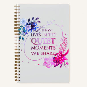 Cuaderno Arte de cita floral dorada elegante