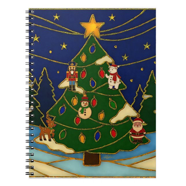 Cuaderno Arte de cloisonne Bosque Caprichoso Navidad Clásic (Frente)